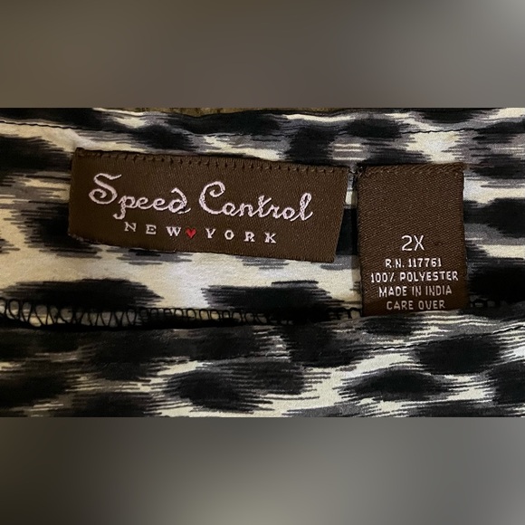 Speed Control Black and White Animal Print Cowl Neck Sleeveless Dress size 2X - Picture 11 of 12